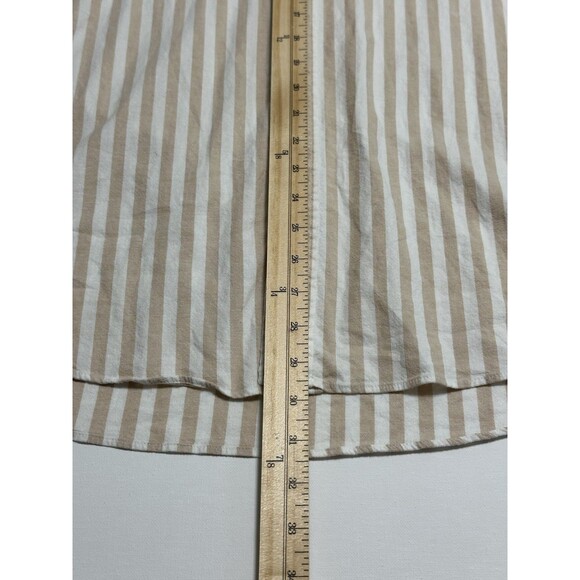 Faherty Shirt Mens XL White Beige Striped Short Sleeve Button Down Hemp Tencel - Picture 14 of 14